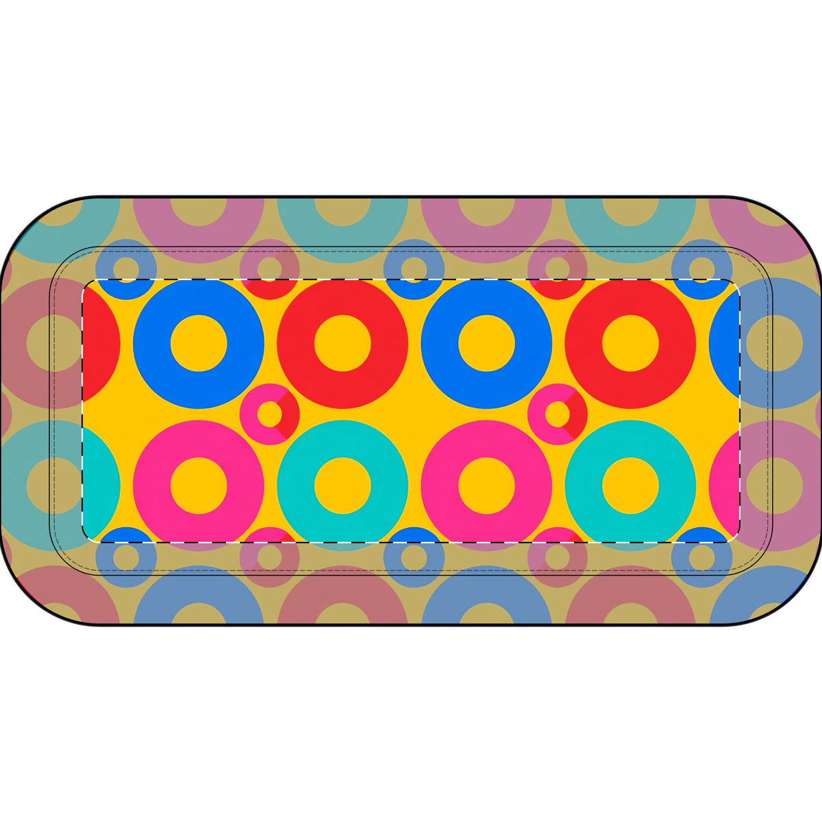 Big Ring Blocks Pencil Case – Geometric Blocks Pattern