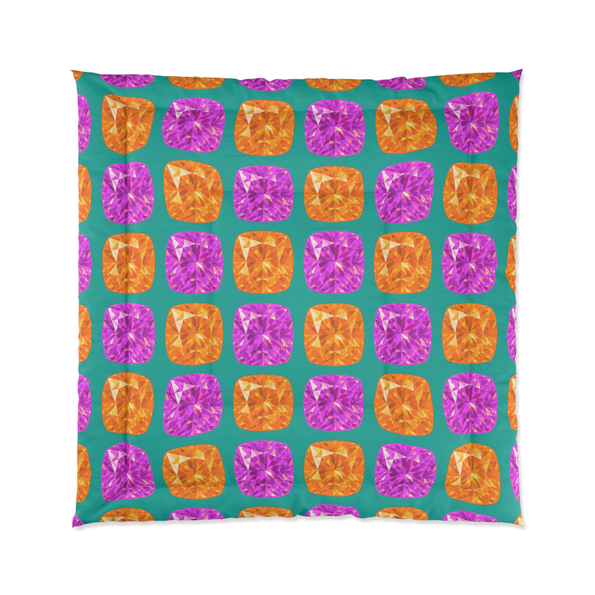 Giant Cut Gem Grid Comforter – Peacock Jewel