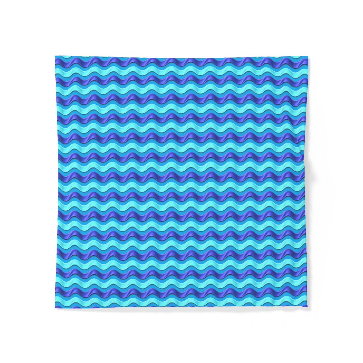 Satin Wave Bands Cotton Duvet Cover – Ice Jewel