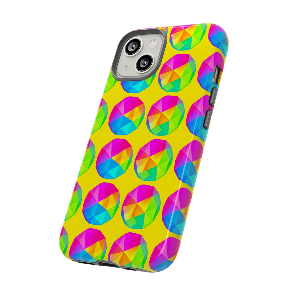 Holo Pebble Prisms Tough Phone Case – Iridescent Geometric Pattern