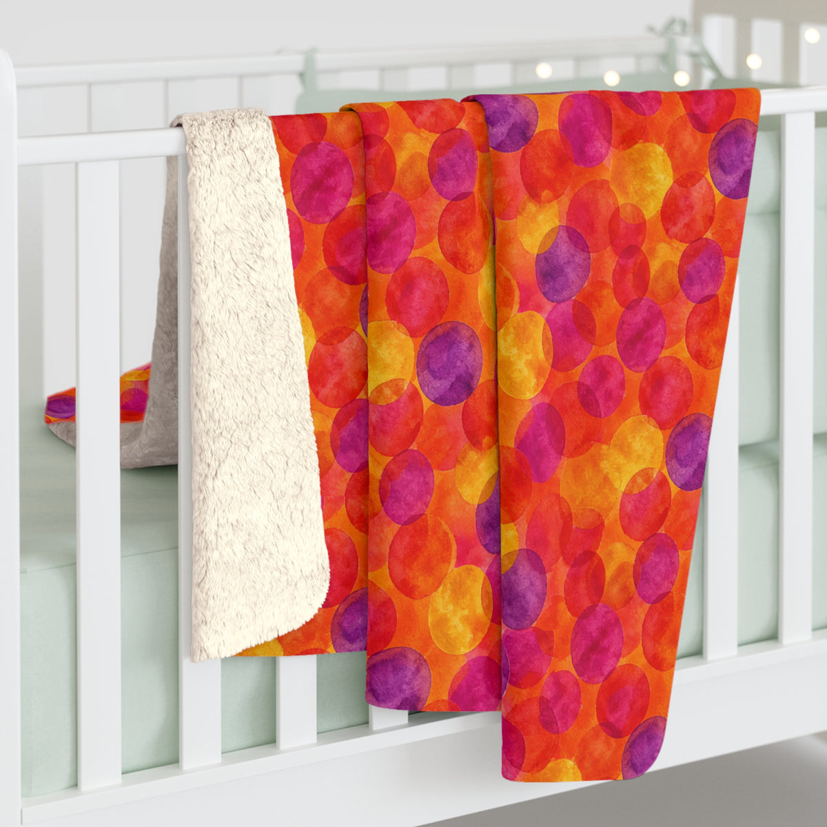 Glaze Circle Overlaps Sherpa Fleece Blanket – Wet-In-Wet Abstract Pattern