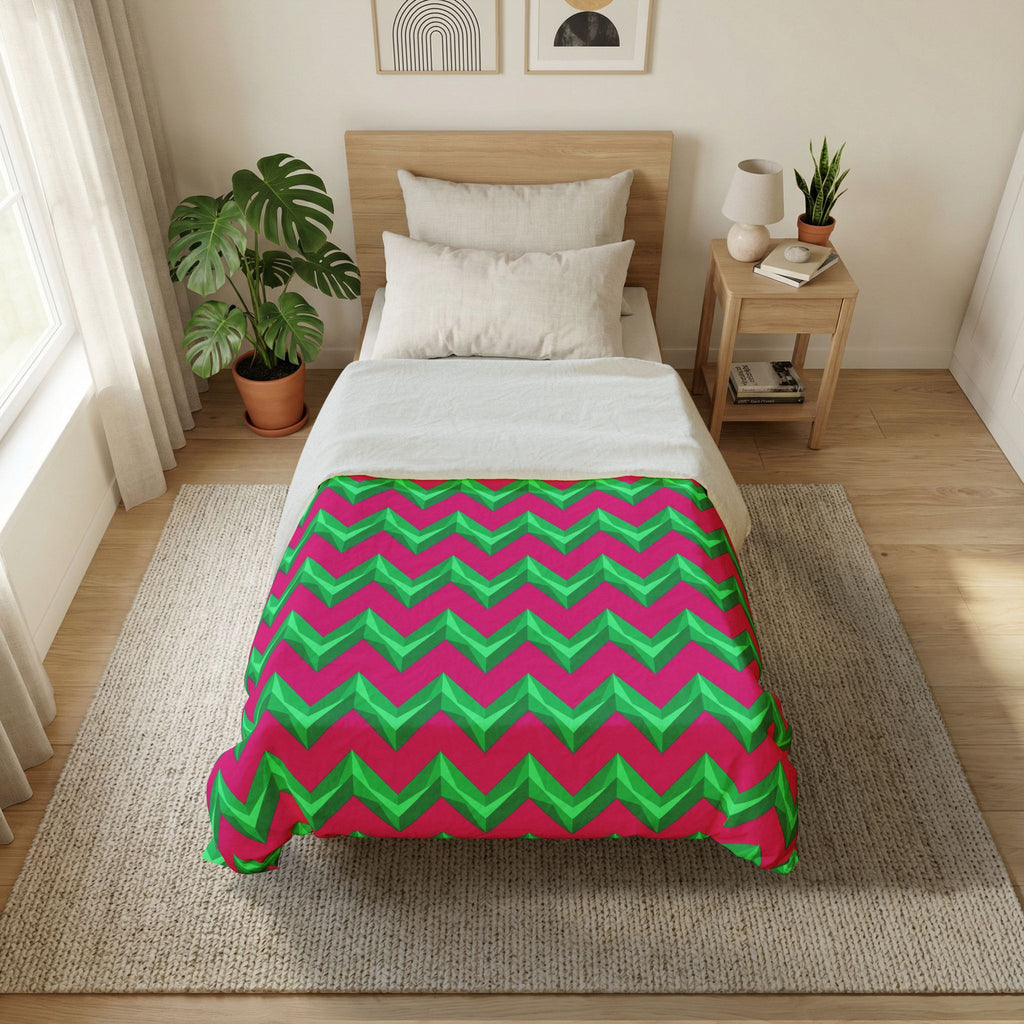 Broad Cut-Gem Chevrons Cotton Duvet Cover – Chevron Geometric Pattern