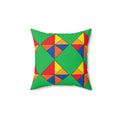 Cubist Kite Quartet Faux Suede Cushion – Cubist Geometric Pattern