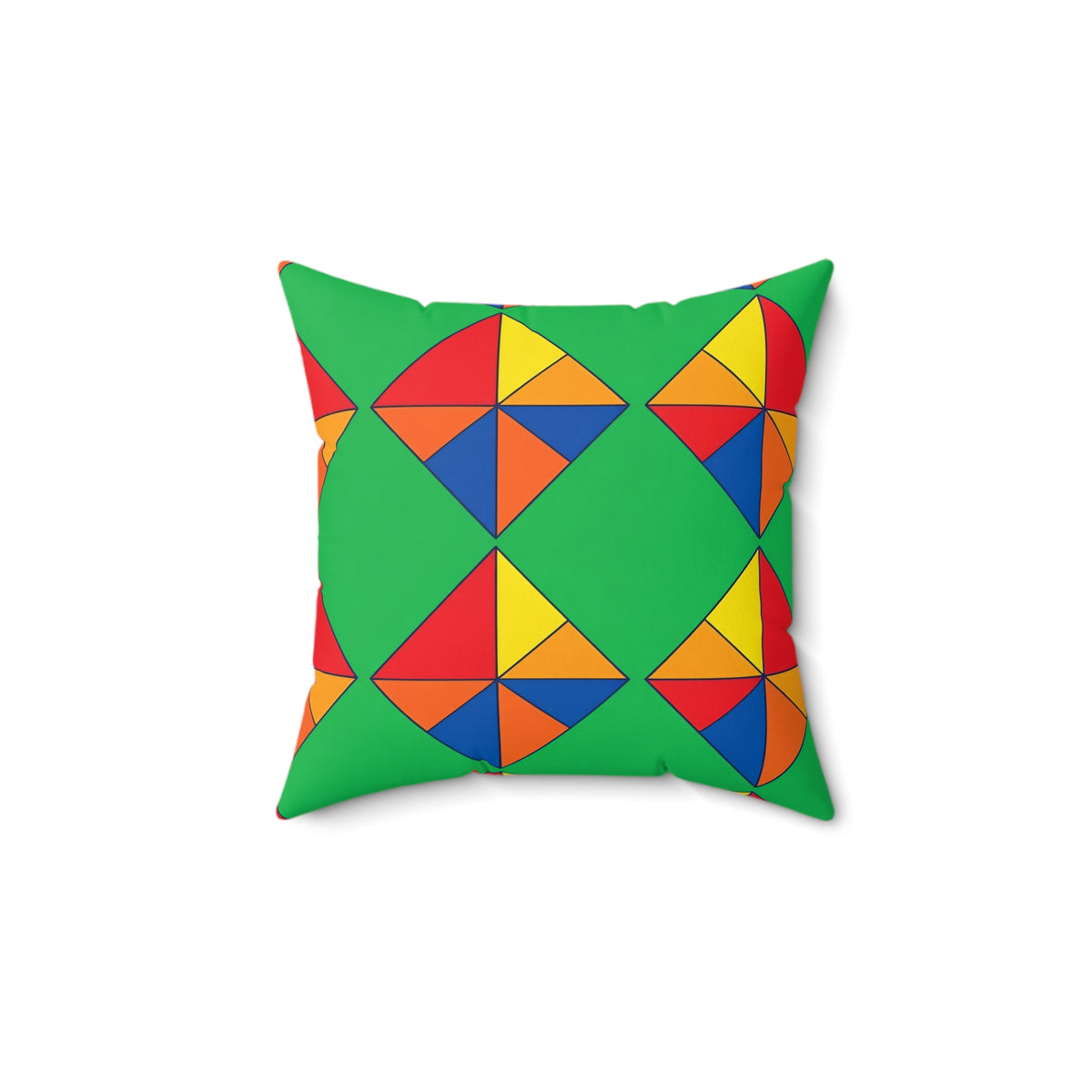 Cubist Kite Quartet Faux Suede Cushion – Cubist Geometric Pattern