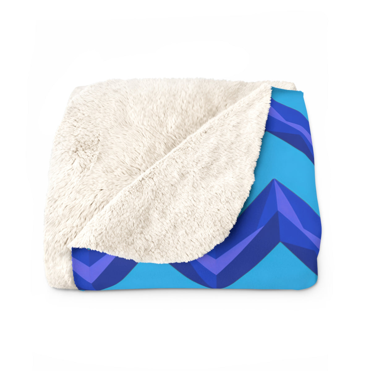 Broad Cut-Gem Chevrons Sherpa Fleece Blanket – Ice Jewel