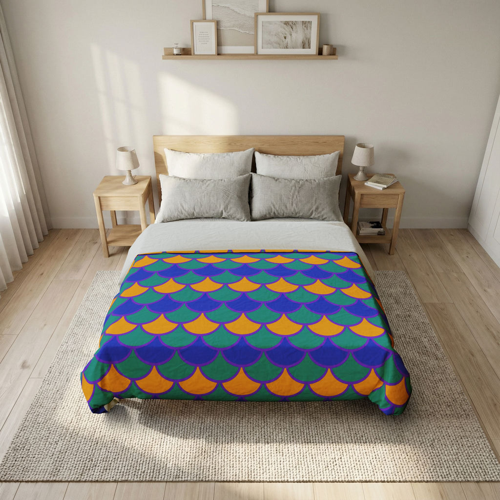Big Jewel Scales II Cotton Duvet Cover – Peacock Jewel