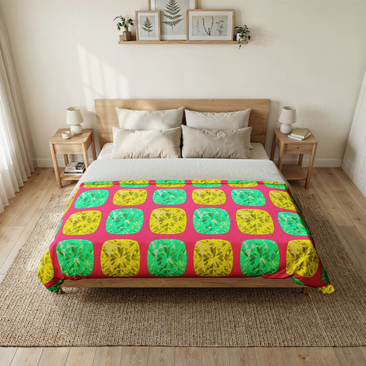 Giant Cut Gem Grid Cotton Duvet Cover – Candy Christmas