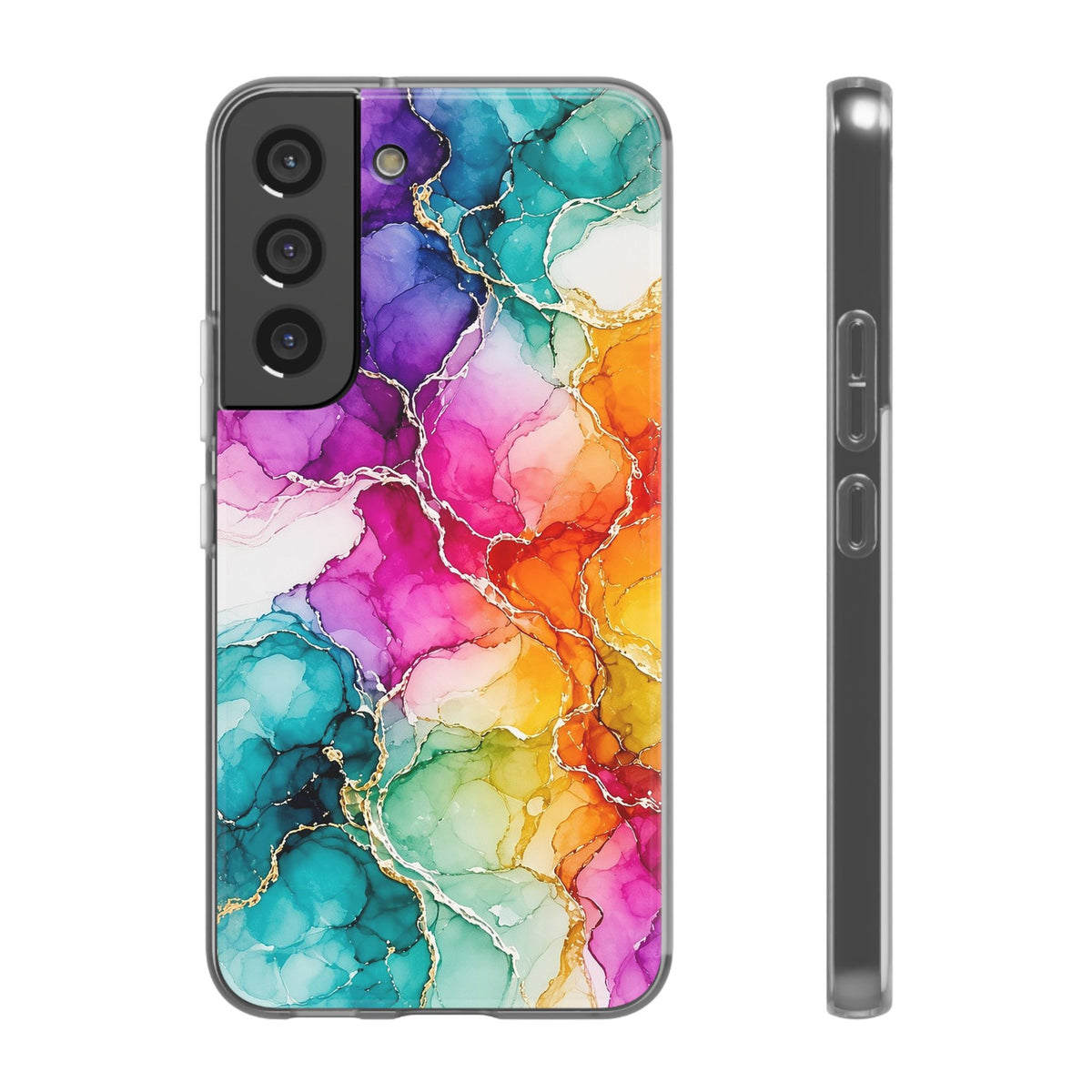 Rainbow Alcohol Ink Bloom Flexi Phone Case