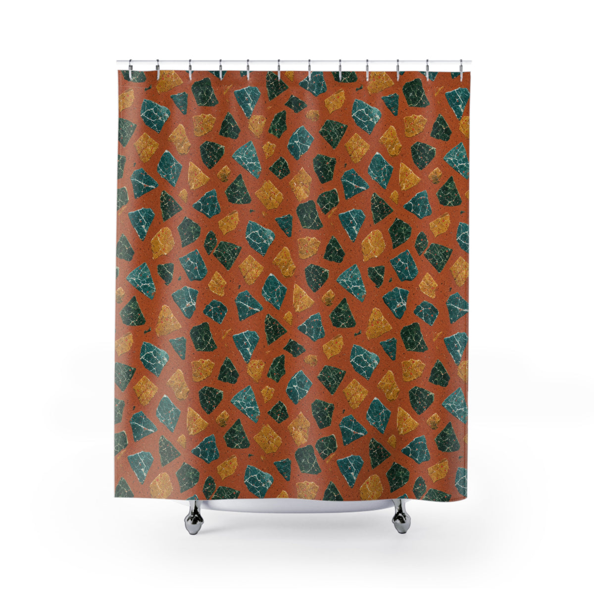 Marble Fragment Toss Shower Curtain – Terrazzo Pattern