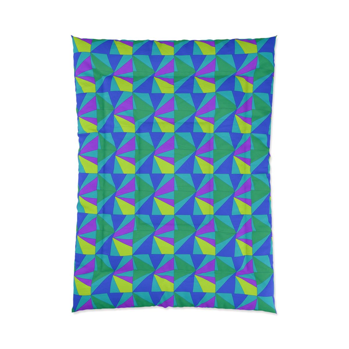Cubist Sunburst Blocks Comforter – Peacock Jewel