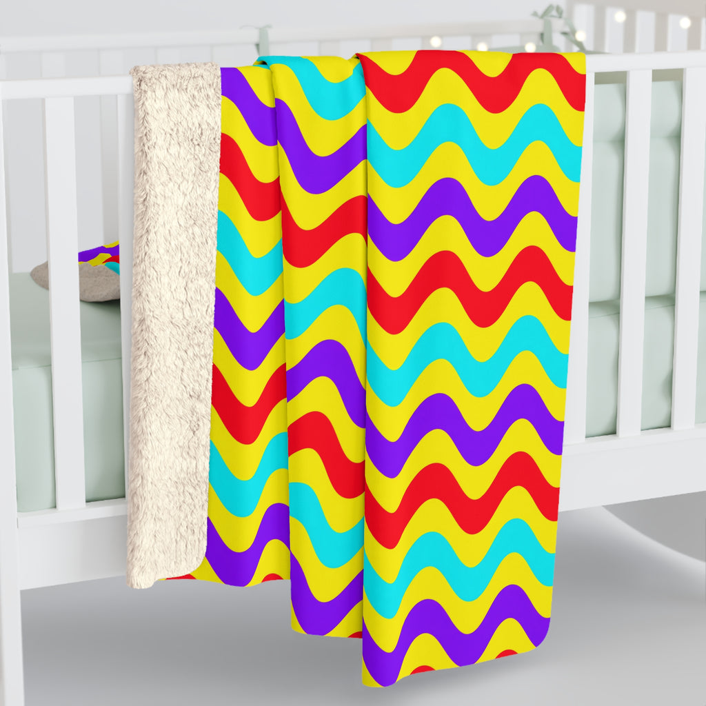Big Ripple Chevrons Sherpa Fleece Blanket – Op-Art Chevron Pattern