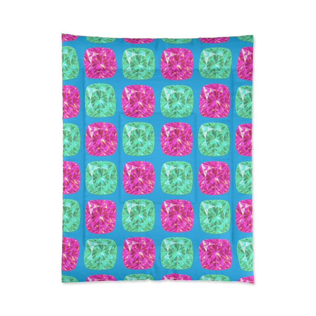 Giant Cut Gem Grid Comforter – Ice Jewel