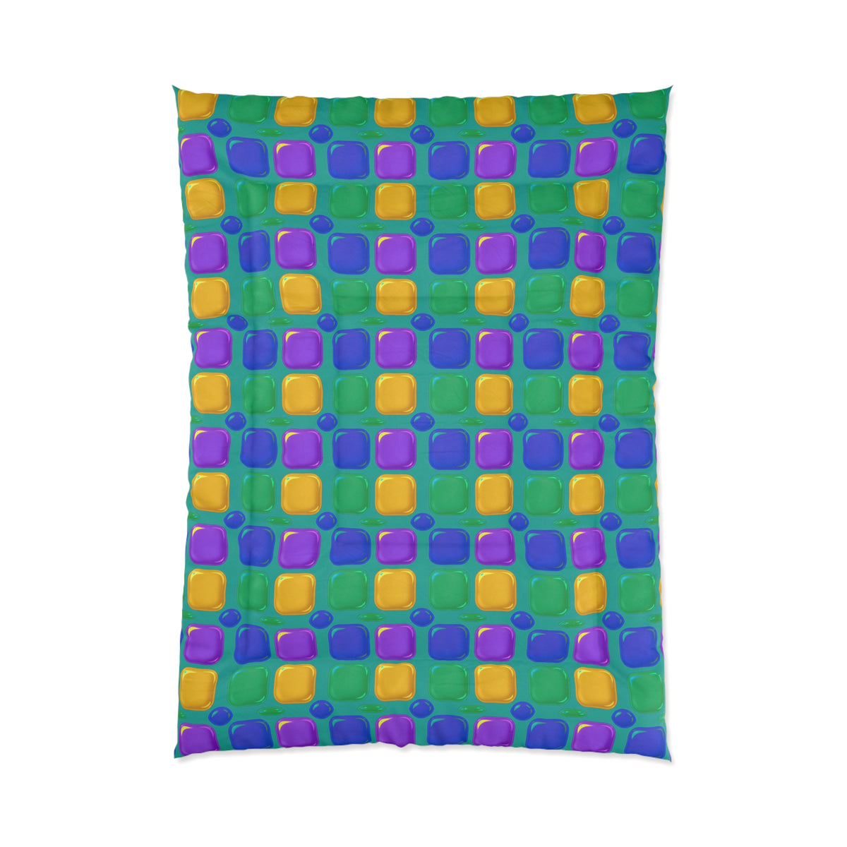 Giant Puffy Glass Cushions Comforter – Peacock Jewel