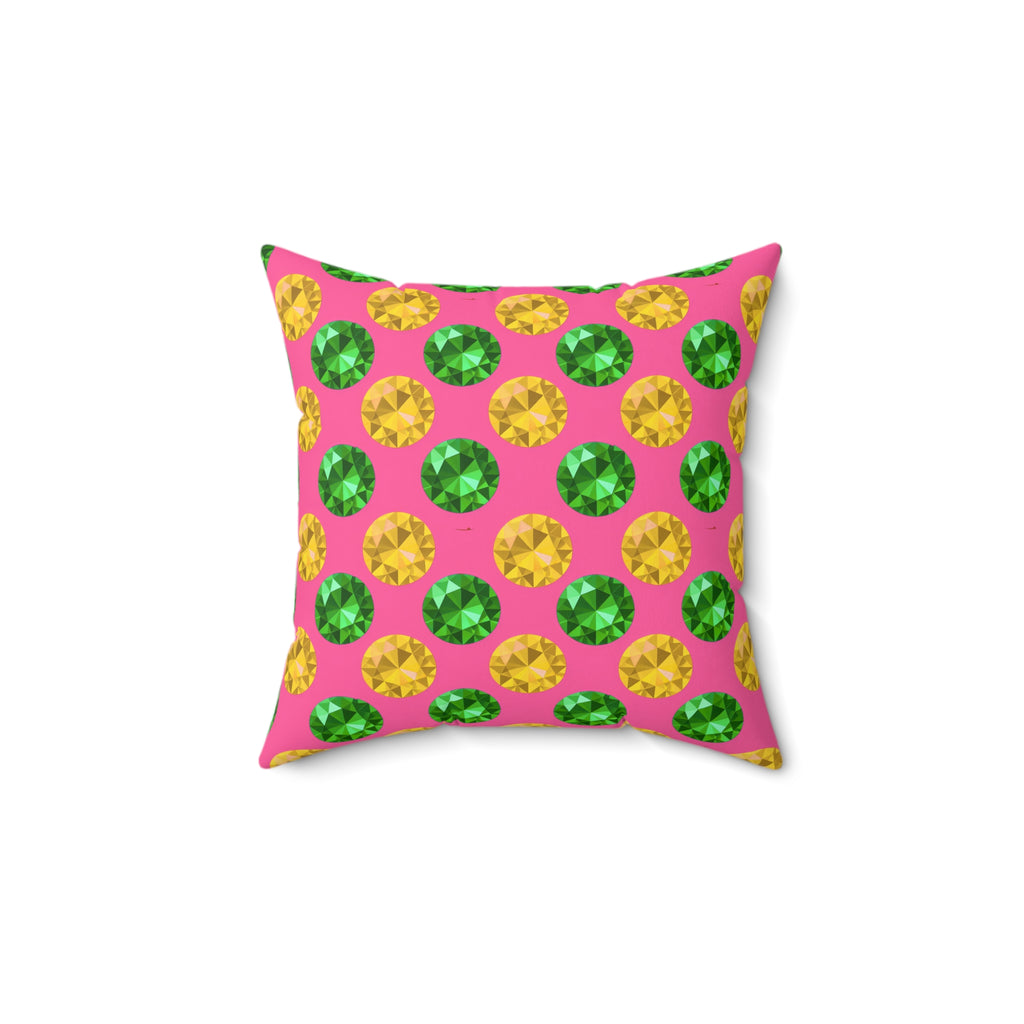 Half-Drop Gem Grid Faux Suede Cushion – Candy Christmas