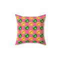 Half-Drop Gem Grid Faux Suede Cushion – Candy Christmas