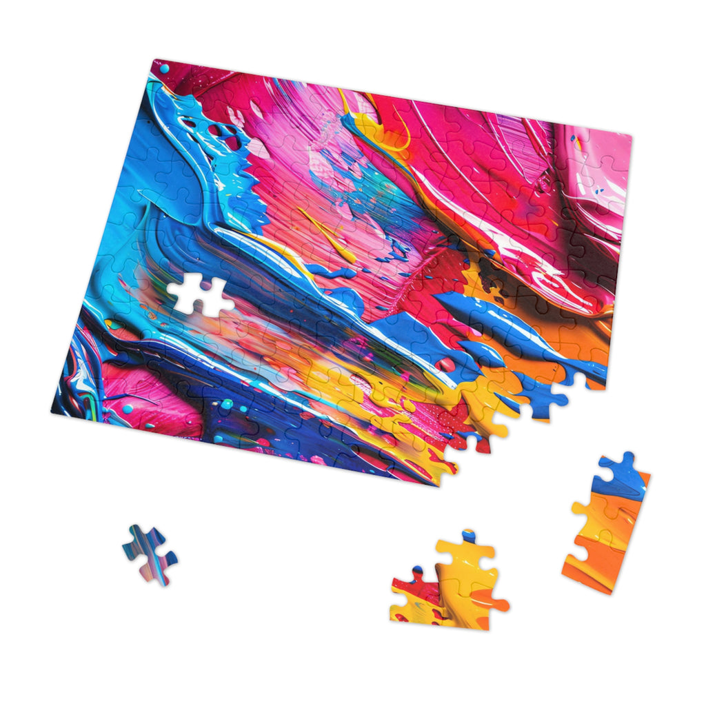 Rainbow Paint Smear Jigsaw Puzzle with Tin – Paint Stroke Abstract