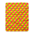 Giant Faceted Cubes II Sherpa Fleece Blanket – Hot Citrus Festive