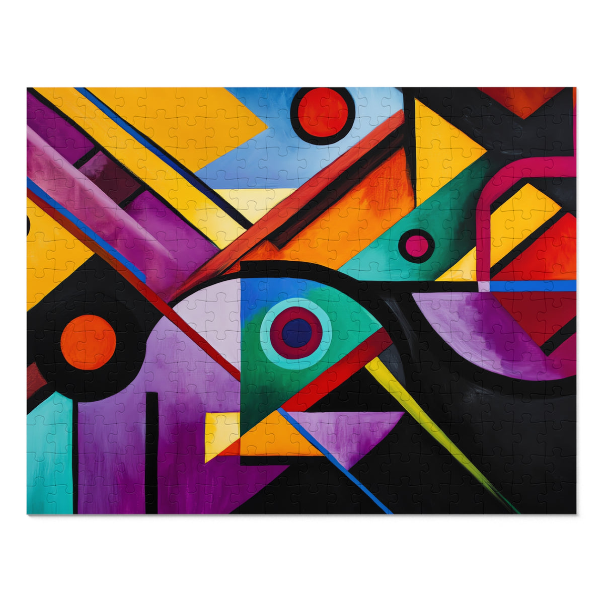 Geometric Night Rhythm Jigsaw Puzzle with Tin – Geometric Abstract Art