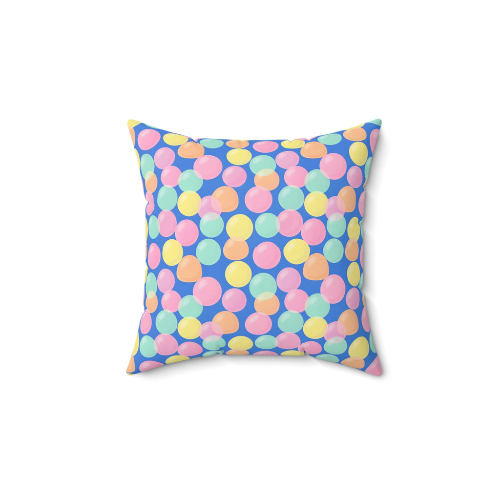 Gumdrop Orbs Faux Suede Cushion – Soft Abstract Pattern