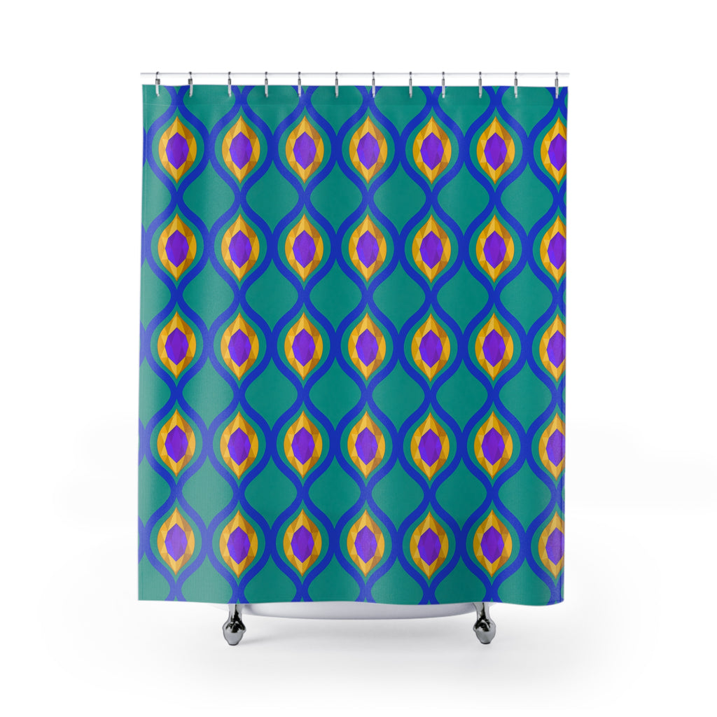 Grand Gold Ogee Lattice II Shower Curtain – Peacock Jewel