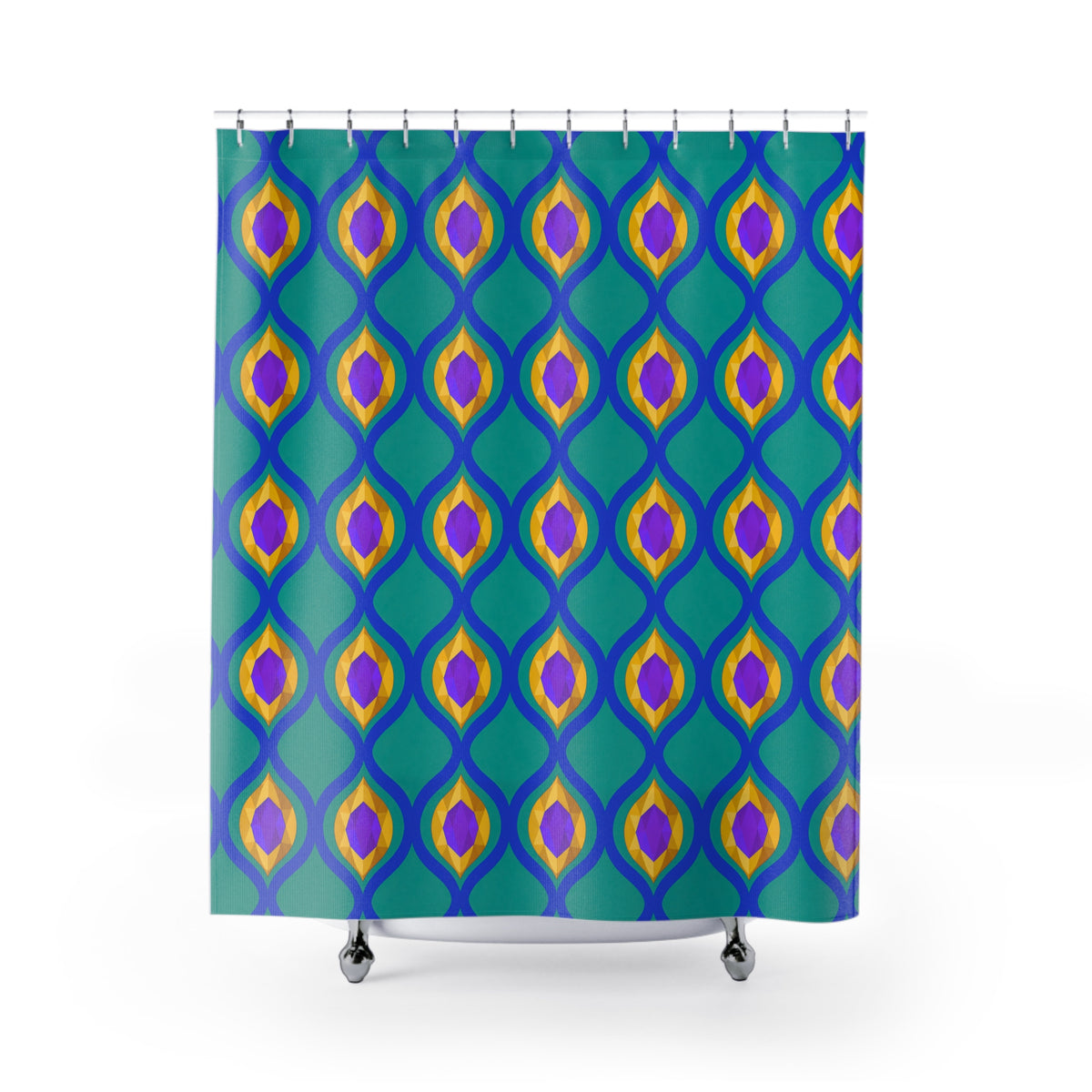 Grand Gold Ogee Lattice II Shower Curtain – Peacock Jewel