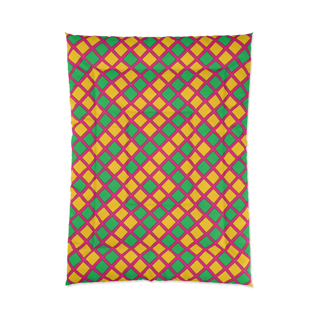 Harlequin Gold Grid Comforter – Harlequin Geometric Pattern