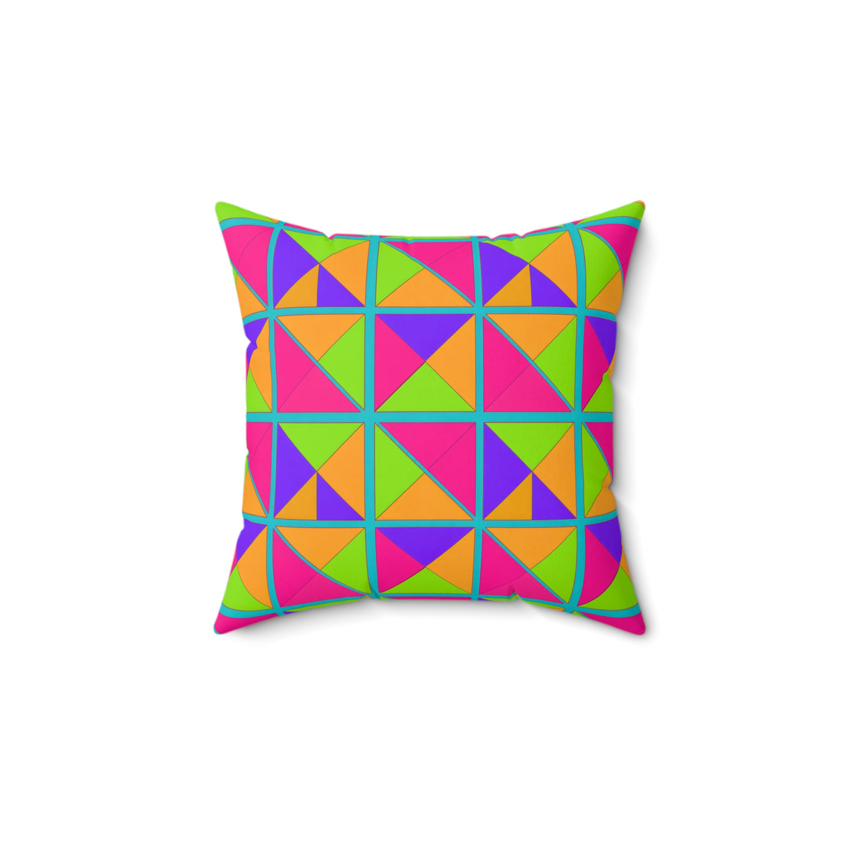 Split Square Fiesta Faux Suede Cushion – Tropical Punch