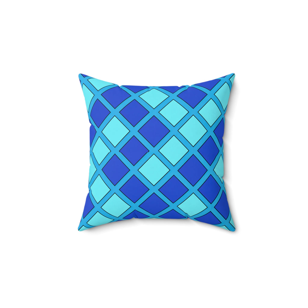 Harlequin Gold Grid Faux Suede Cushion – Ice Jewel