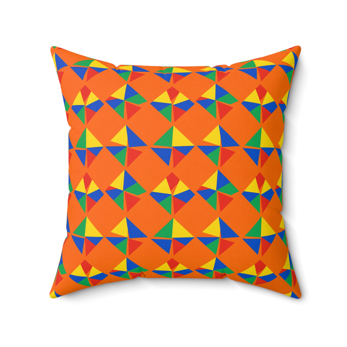 Stacked Cubist Prisms Faux Suede Cushion – Cubist Geometric Pattern