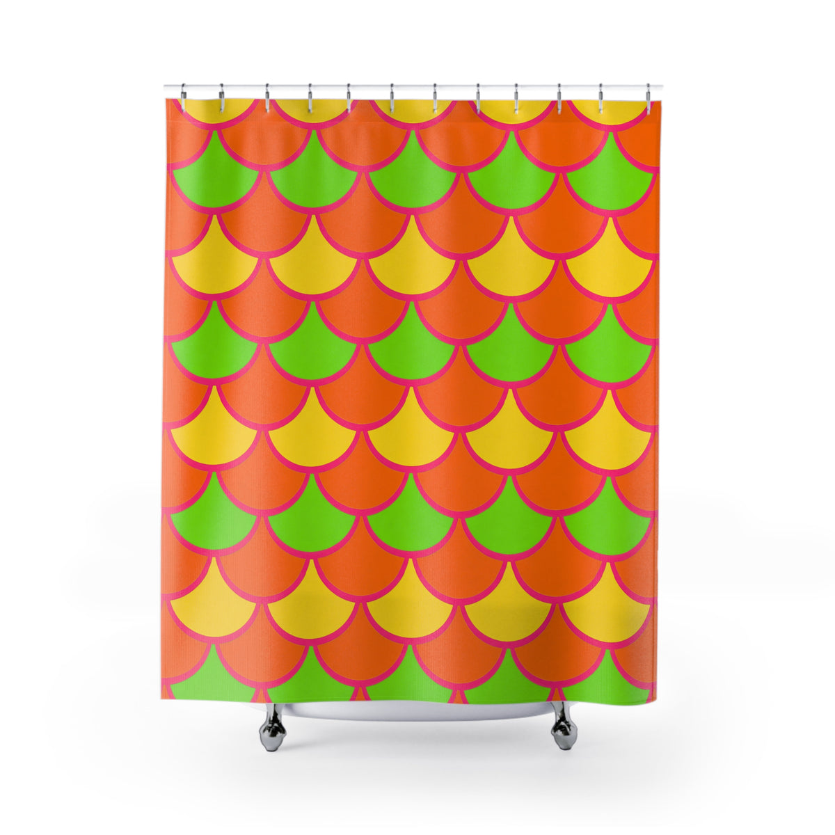 Big Jewel Scales II Shower Curtain – Hot Citrus Festive