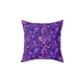 Ultraviolet Marble Swirl Faux Suede Cushion – Psychedelic Marbling Pattern