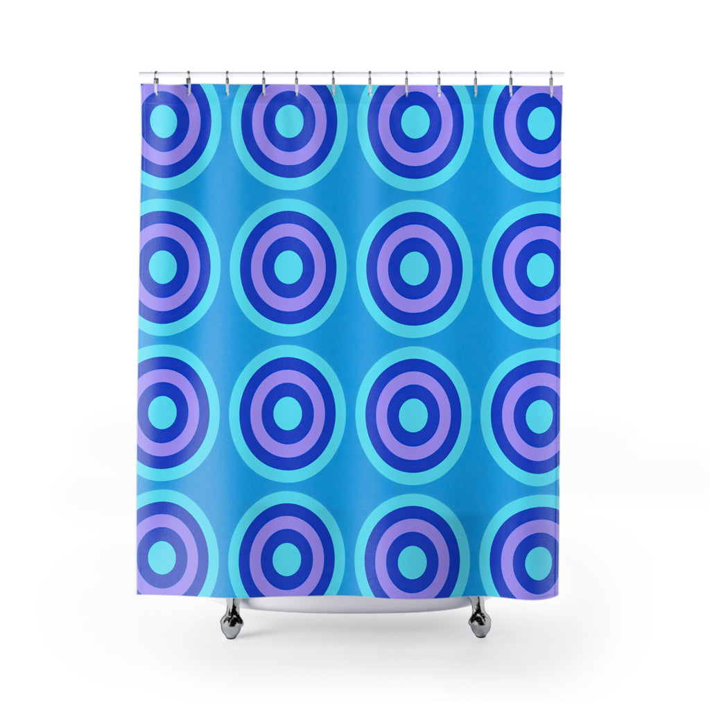 Mega Ring Grid Shower Curtain – Ice Jewel