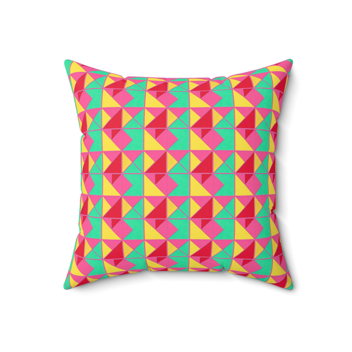 Jewel Block Quilt Faux Suede Cushion – Candy Christmas
