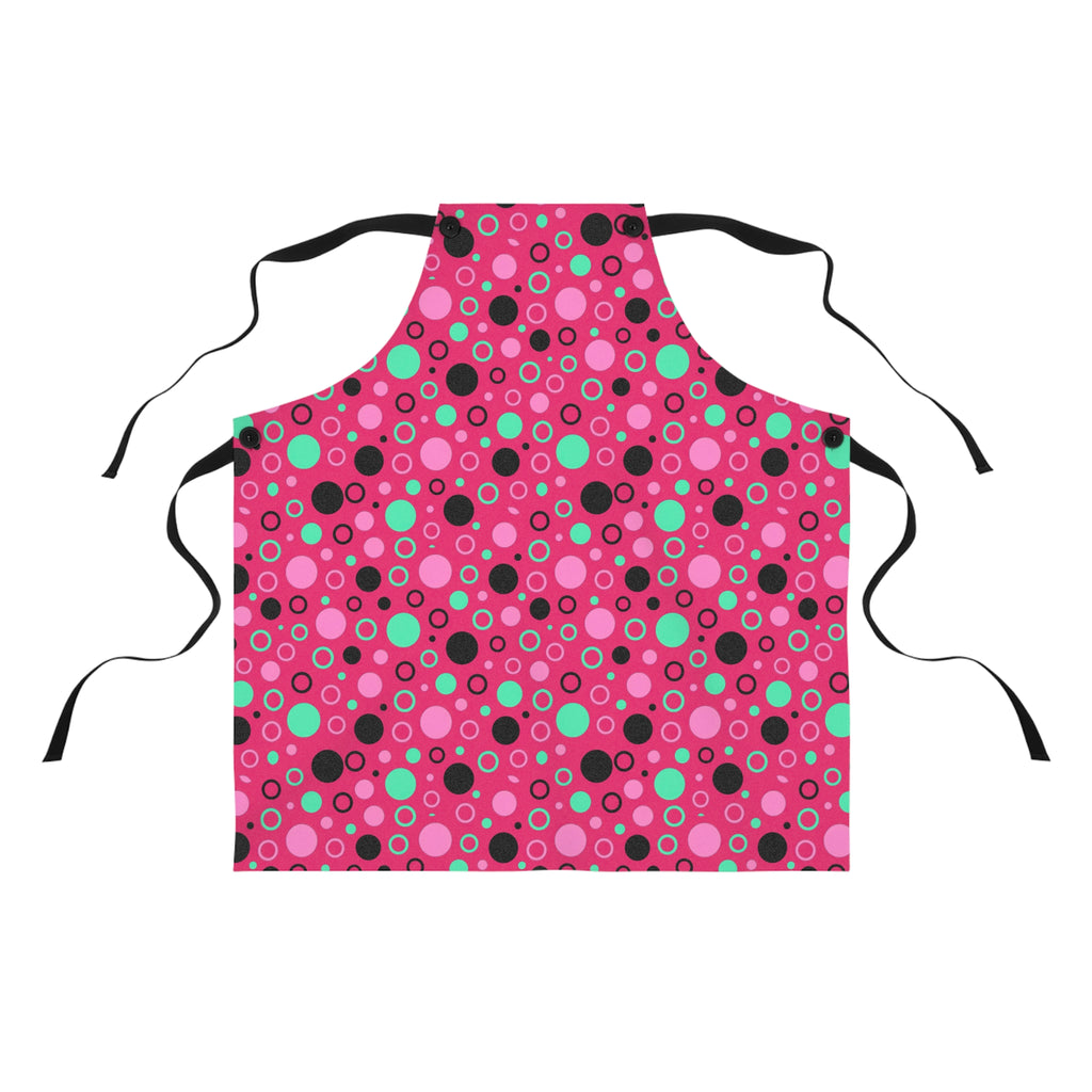 Bubble Outlines Apron – Candy Pop on Raspberry
