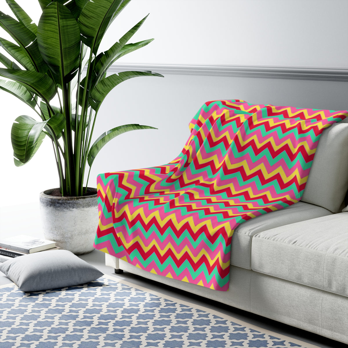 Jewel Chevron Bands Sherpa Fleece Blanket – Candy Christmas