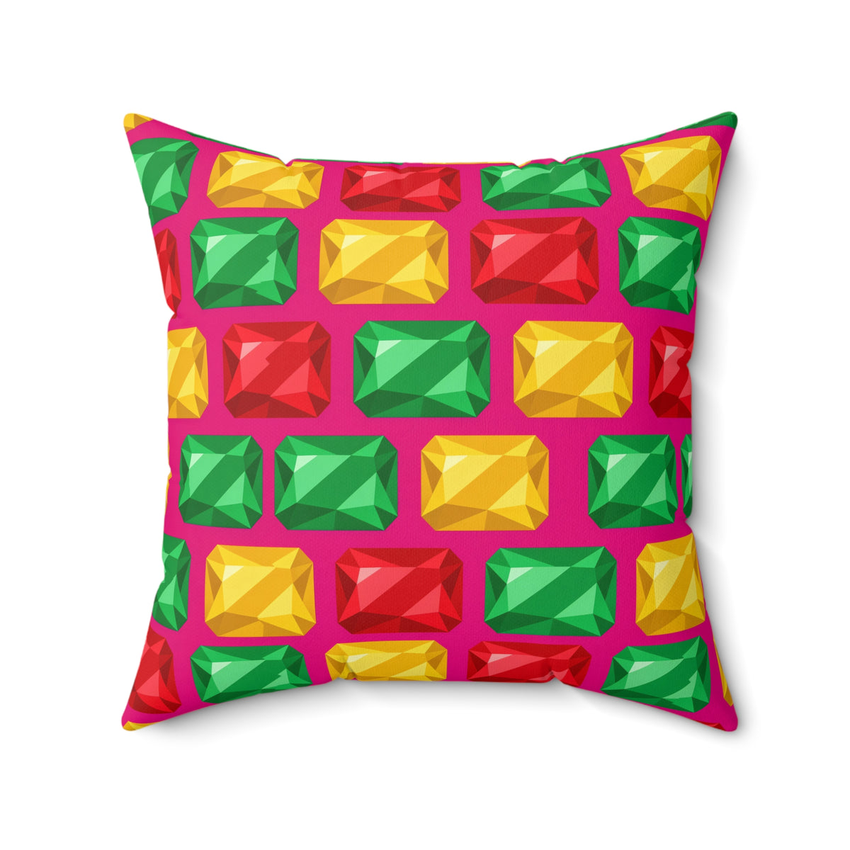 Big Stacked Gem Bars Faux Suede Cushion – Geometric Blocks Pattern