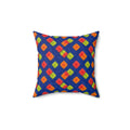 Fold Square Bleed Faux Suede Cushion – Tie-Dye Pattern