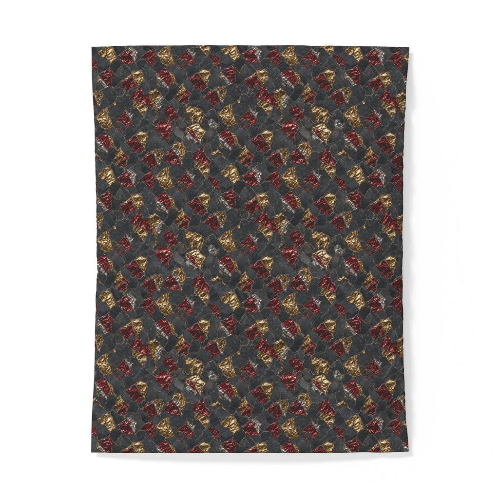 Garnet Gold Foil Cotton Duvet Cover – Holographic-Look Metal Pattern