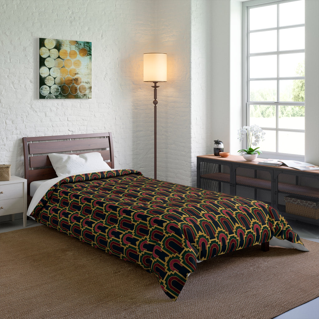 Stepped Gold Arches Comforter – Art Deco Pattern