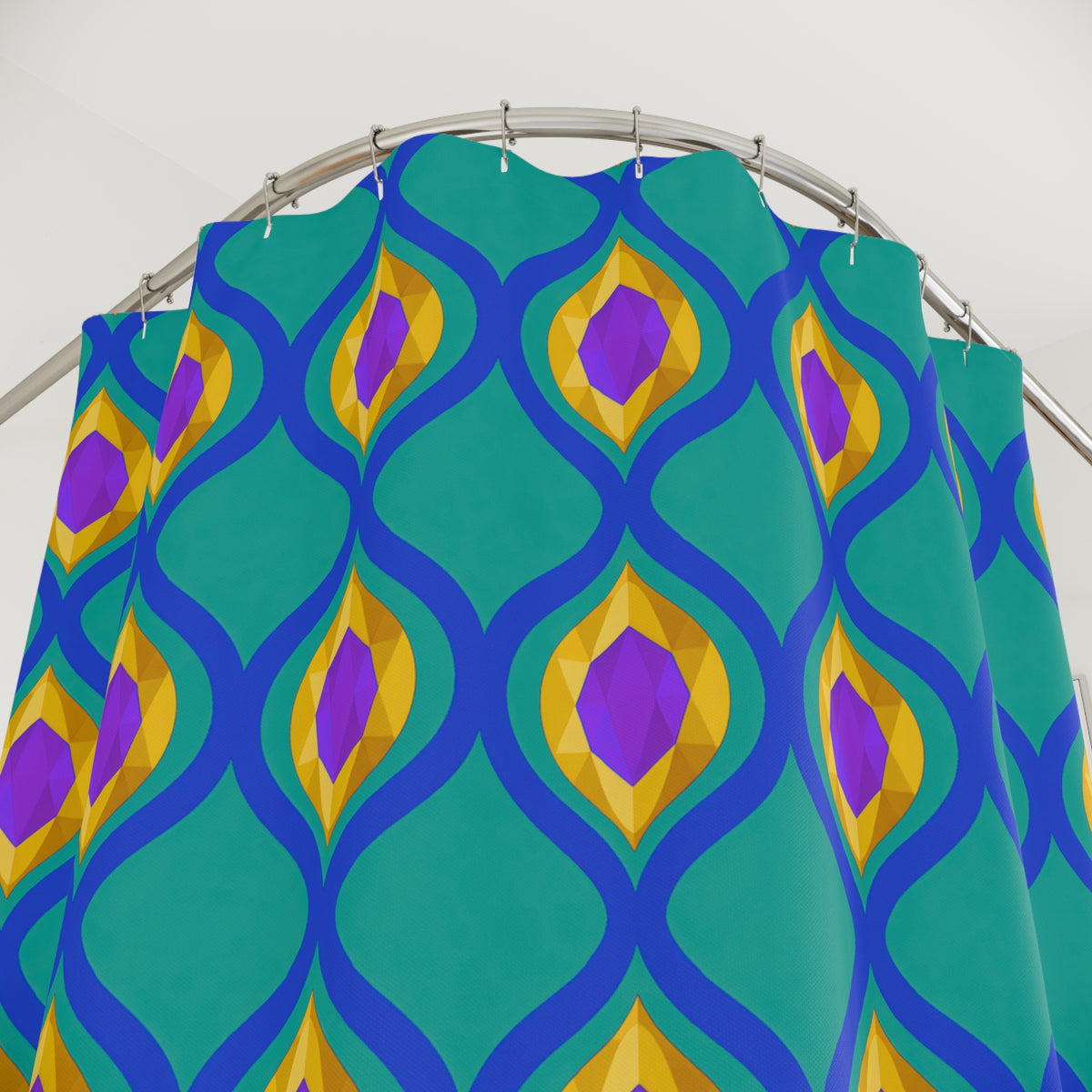 Grand Gold Ogee Lattice II Shower Curtain – Peacock Jewel