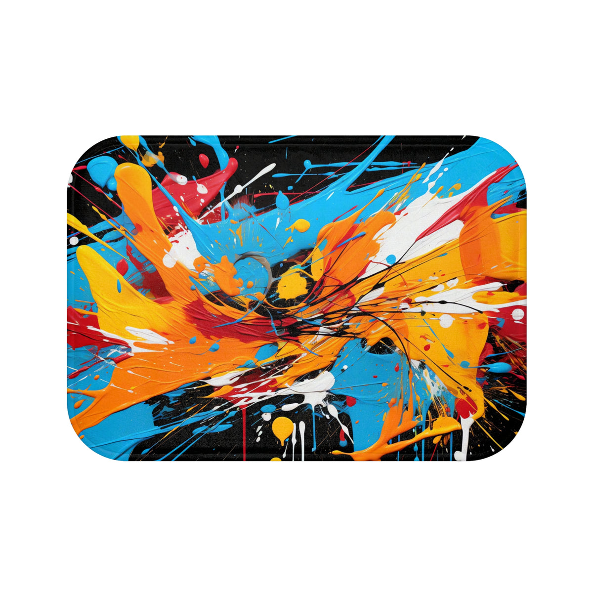 Electric Paint Splash Bath Mat – Bold Abstract Art