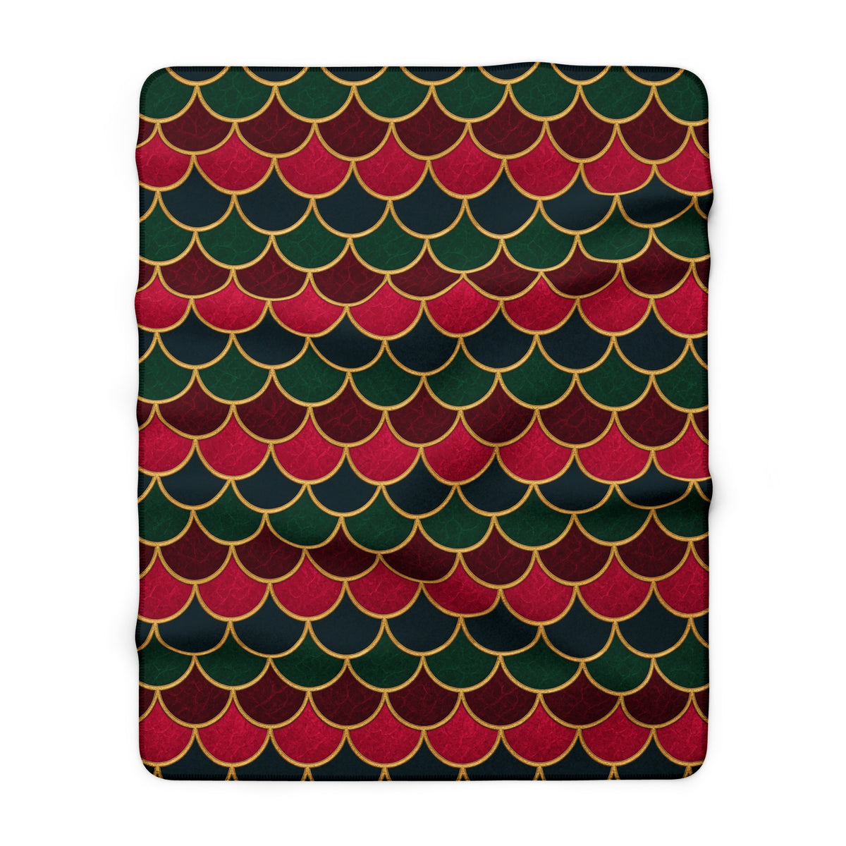 Jewel Scales Sherpa Fleece Blanket – Art Deco Pattern