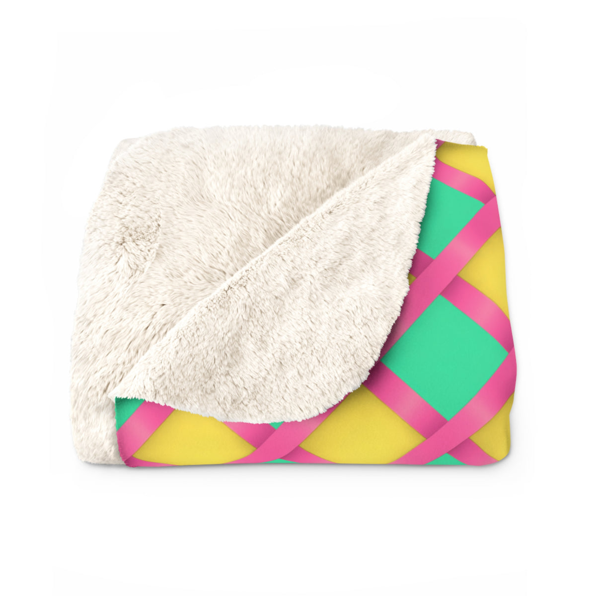 Broad Gold Diamond Trellis Sherpa Fleece Blanket – Candy Christmas