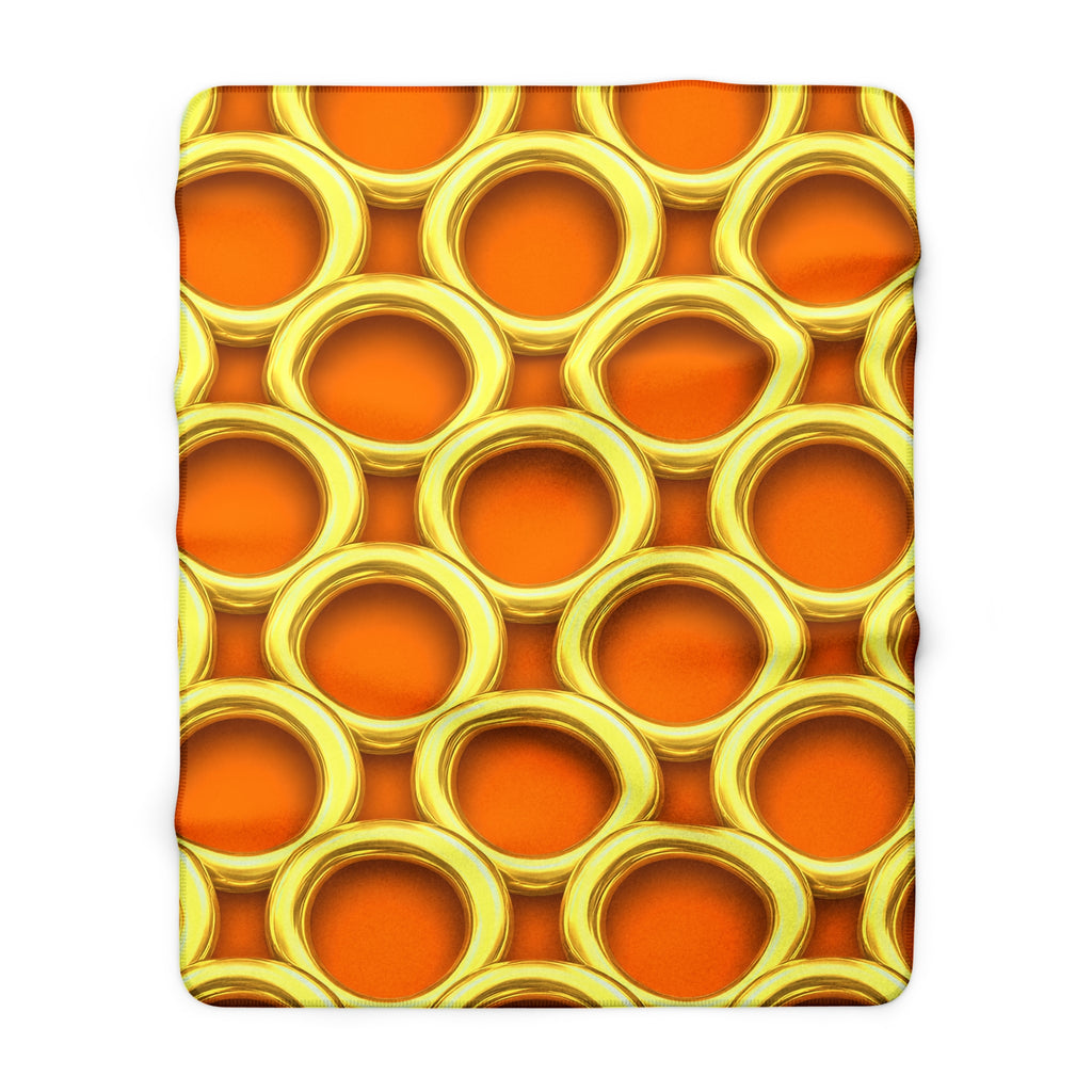 Big Gold Ring Weave Sherpa Fleece Blanket – Hot Citrus Festive