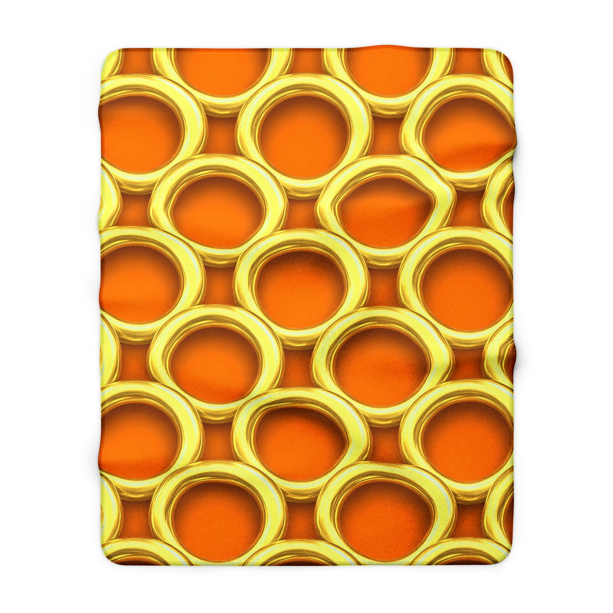 Big Gold Ring Weave Sherpa Fleece Blanket – Hot Citrus Festive