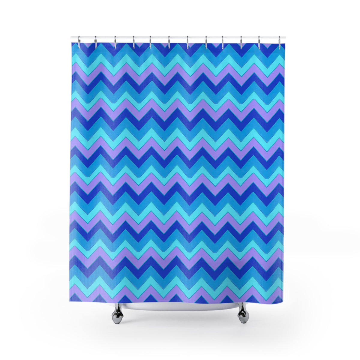 Jewel Chevron Bands Shower Curtain – Ice Jewel
