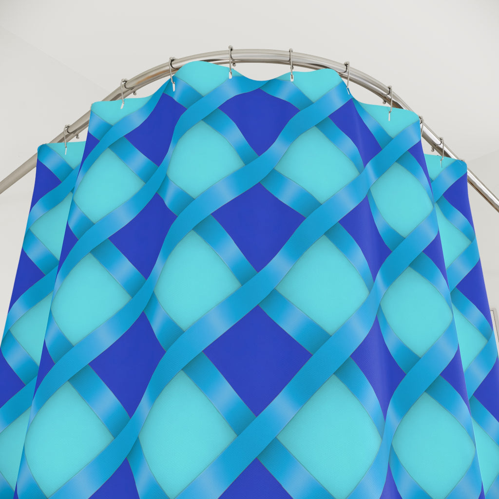 Broad Diamond Trellis Shower Curtain – Ice Jewel