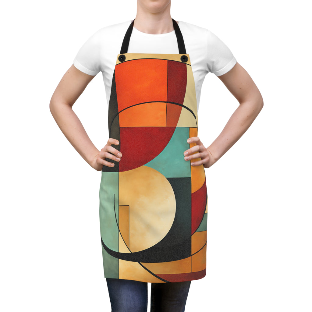 Bauhaus Arc Composition Apron – Mid-Century Geometric Art