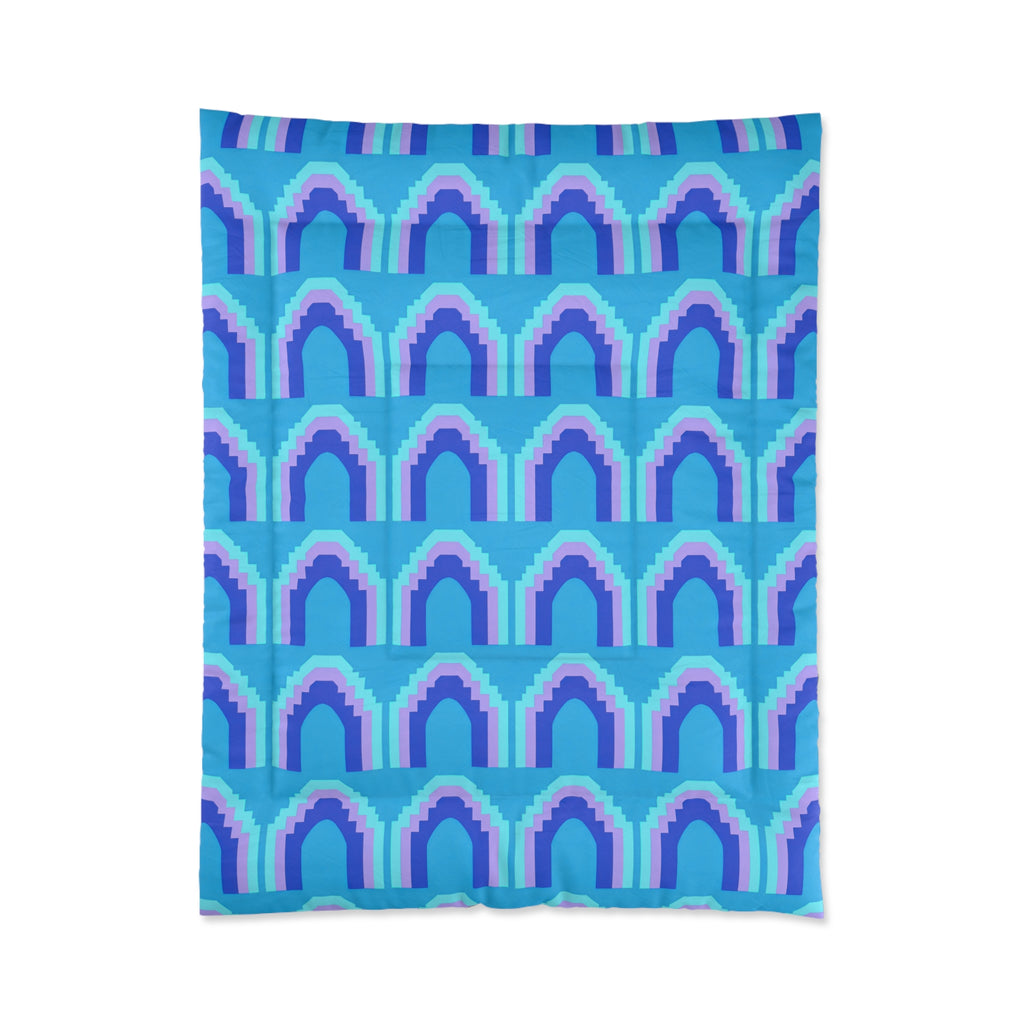 Grand Stepped Arches Comforter – Ice Jewel