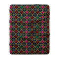 Gold Diamond Trellis Sherpa Fleece Blanket – Art Deco Pattern